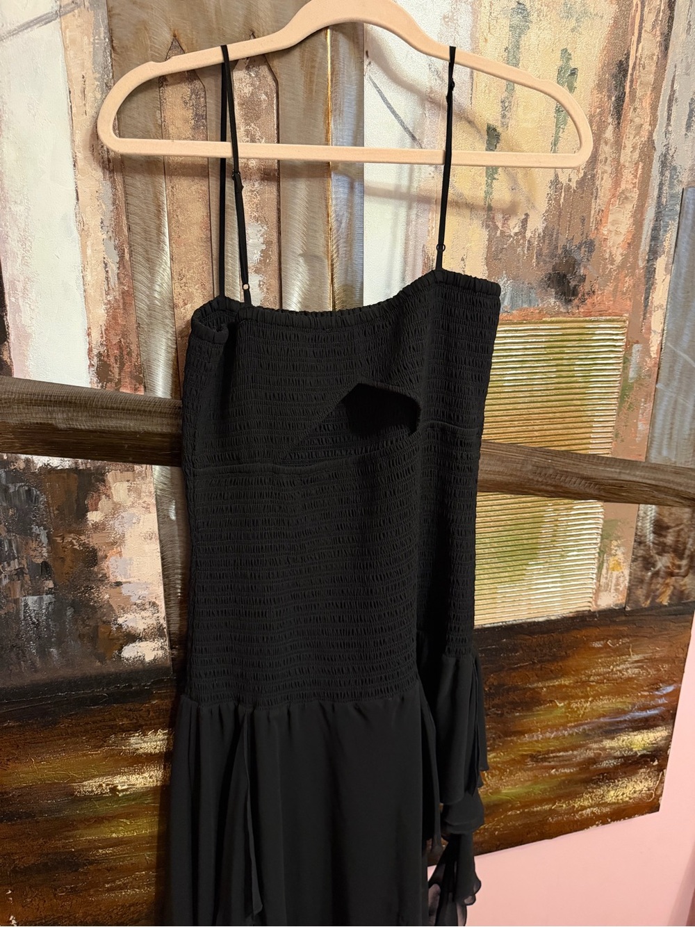 BLACK RUFFLE DRESS - Picture 3 of 4